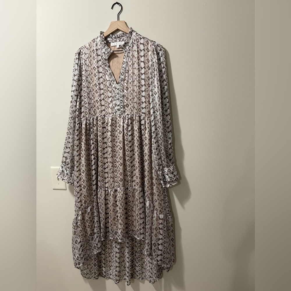 Karlie Leopard Print Metallic Relaxed Fit Midi Sh… - image 5